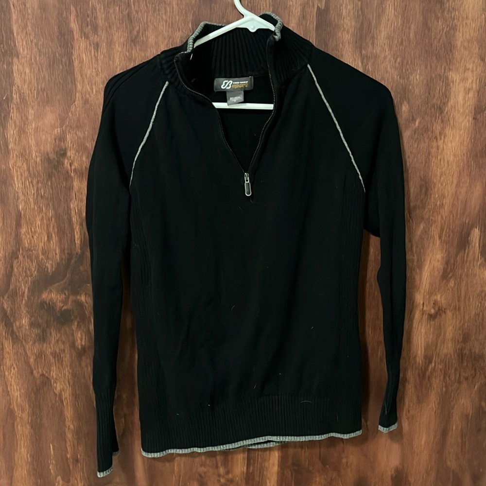 Eddie Bauer black Woman’s quarter zip M sweater
